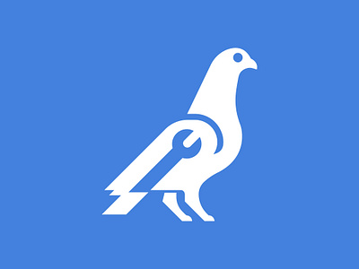 fix pigeon logo animal logo bird fix logo branding design dove bird engineering bird logo fix logo fix logo sale graphic design illustration logo pigeon logo vector wrench bird logo wrench logo sale