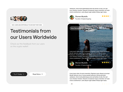 Scrolling Testimonial for fintech mobile app landing page fintech mobileapplandingpage testimonials ui ux website