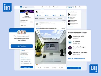 Linkedin Ui - Homepage Redesign design figma ui uiux website