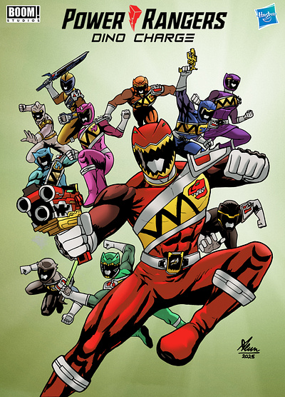 Power Rangers Dino Charge - Boom! Studios art artist artwork character illustration characters comic artist comic style commission design dinosaur drawing fanart hero ideas illustration ink jurassic poster poster art power rangers