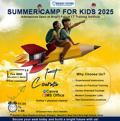 summer voication camp for kids 2025 branding graphic design