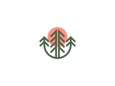 Sun Pine Tree Logo Design adobe illustrator adventure logo branding business logo company logo design forest logo graphic design logo logotype nature logo pine logo sun logo tree logo
