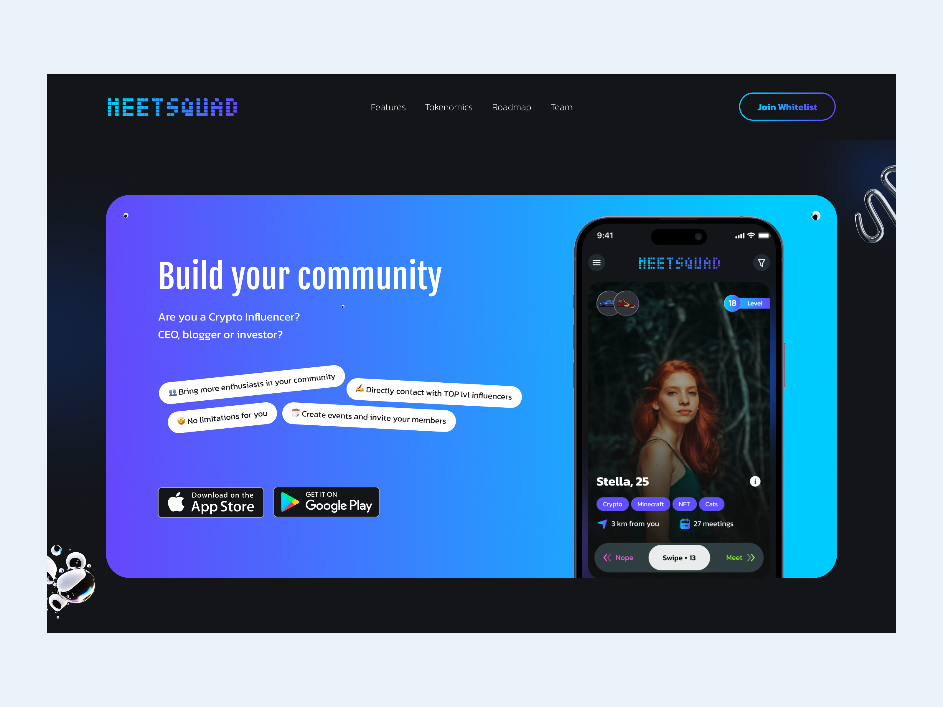 Crypto Networking Platform community concept crypto design mobile app platform service style ui ux web3 website