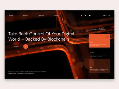 Web3 Corporate Website Concept – Blockchain UI Design bitcoin blockchain crypto dapp decentralized defi ethereum finance fintech interface modern network solana staking startup token ui ux web3 website