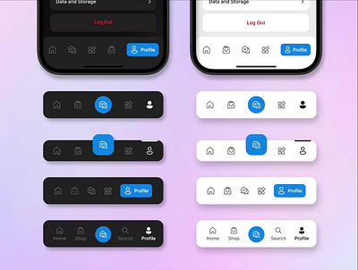 Navbar - Navigation Bar Apps app apps bar bottom nav bottom navigation clean darkmode lightmode menu minimalist mobile nav nav bar navbar navigation navigative tab bar tabs ui ux