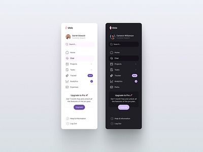 Light & Dark Sidebar UI ui
