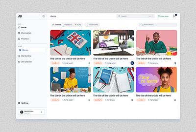 Edutech dashboard design - library dashboarddesign design ui ui design