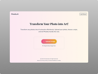 AI Photo Transformation Website ai animation branding logo motion graphics productdesign uidesign webdesign website