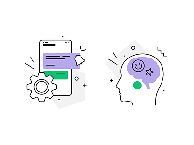 Setup & Offloading alert animation branding chat design elements graphic design icon icon set illustration logo mental message motion notification offloading setup smile ui ux vector