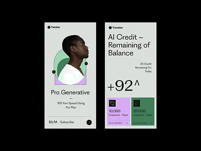 AI - Mobile App Design Subscription ai ai app ai app design ai tool app dashboard app design credit app dashboard generative ai image creator image to text ios ios app mobile app mobile app design mobile app development product product design text to video