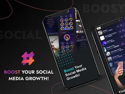 Boost Social Media Growth Mobile Application 3d animation app branding design graphic design illustration logo motion graphics typography ui ux vector