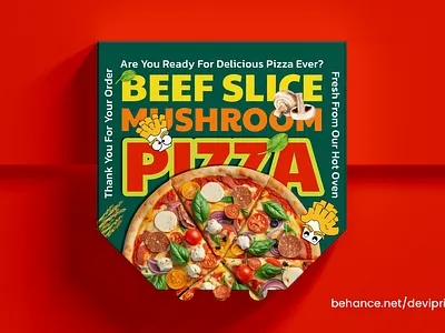 Pizza Box Pakcaging Design bold box fast food graphic design illustrative minimalist modern packaging packaging design pizza product packaging