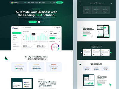 CRM Software Landing Page – Clean & Modern UI Concept conversiondesign crm dashboardui design designerforux interfacedesign landing page landing page design landingpagedesign marketingwebsite saas saasdesign saasproduct software template design ui uiux design uiux designer uxdesign web design