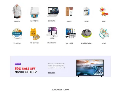 E-commerce Home Page 3d animation branding graphic design motion graphics ui