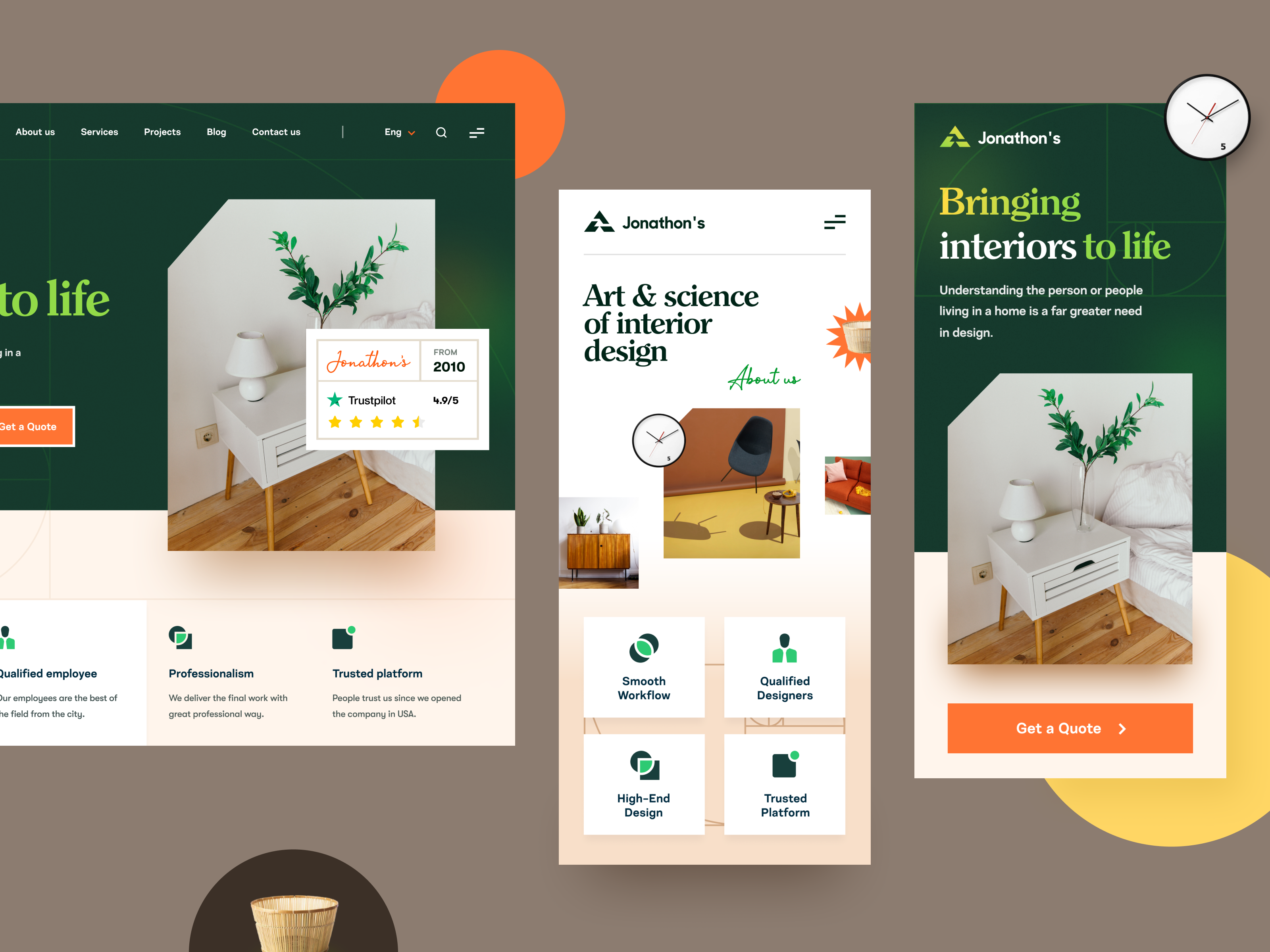 Example of Website Design for Interior Agency