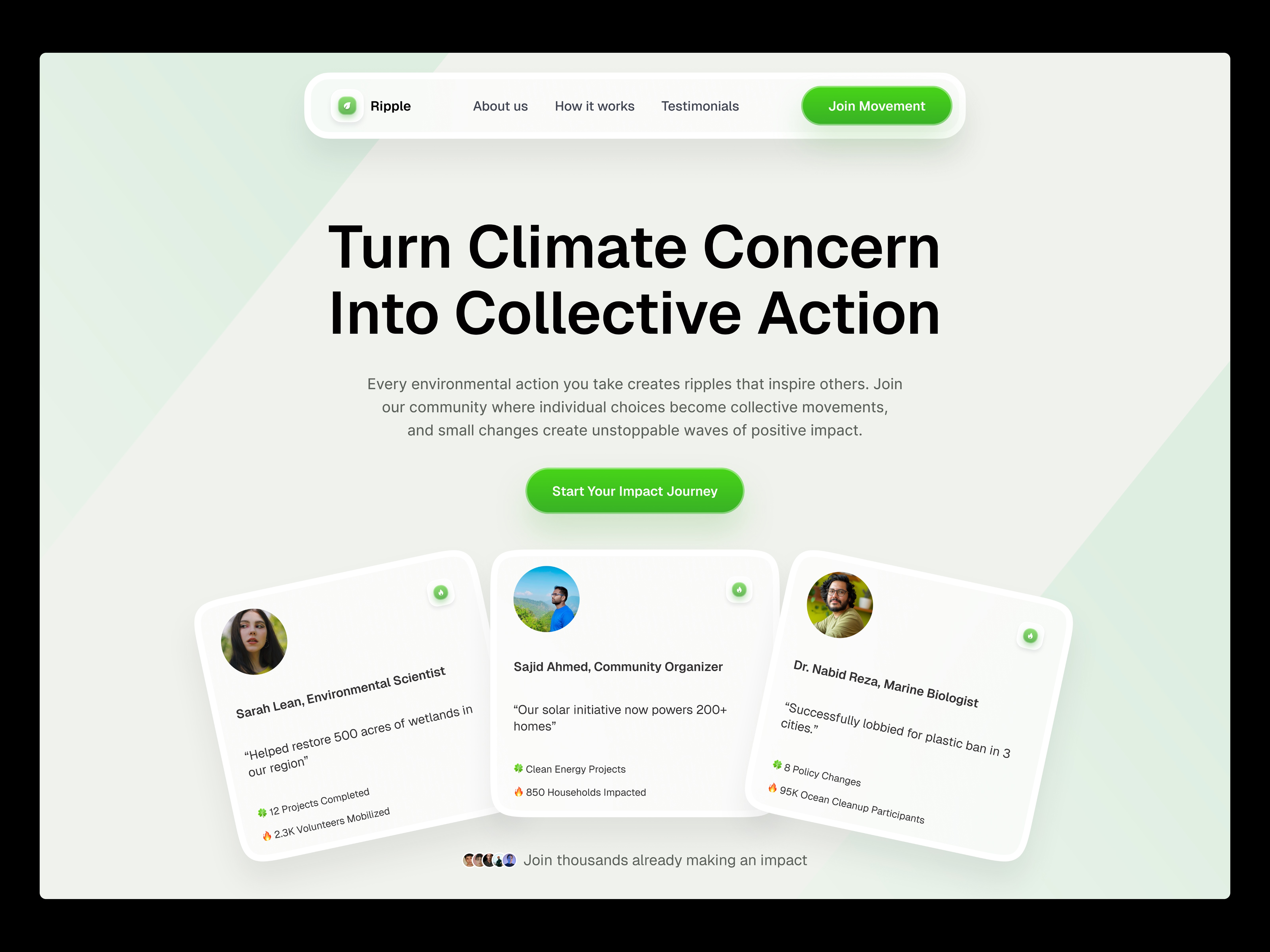 Hero Section design concept for Climate Concern landing page climate website design graphic design hero design landing page product design ui ux web design