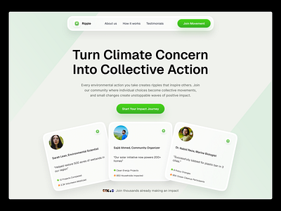 Hero Section design concept for Climate Concern landing page climate website design graphic design hero design landing page product design ui ux web design
