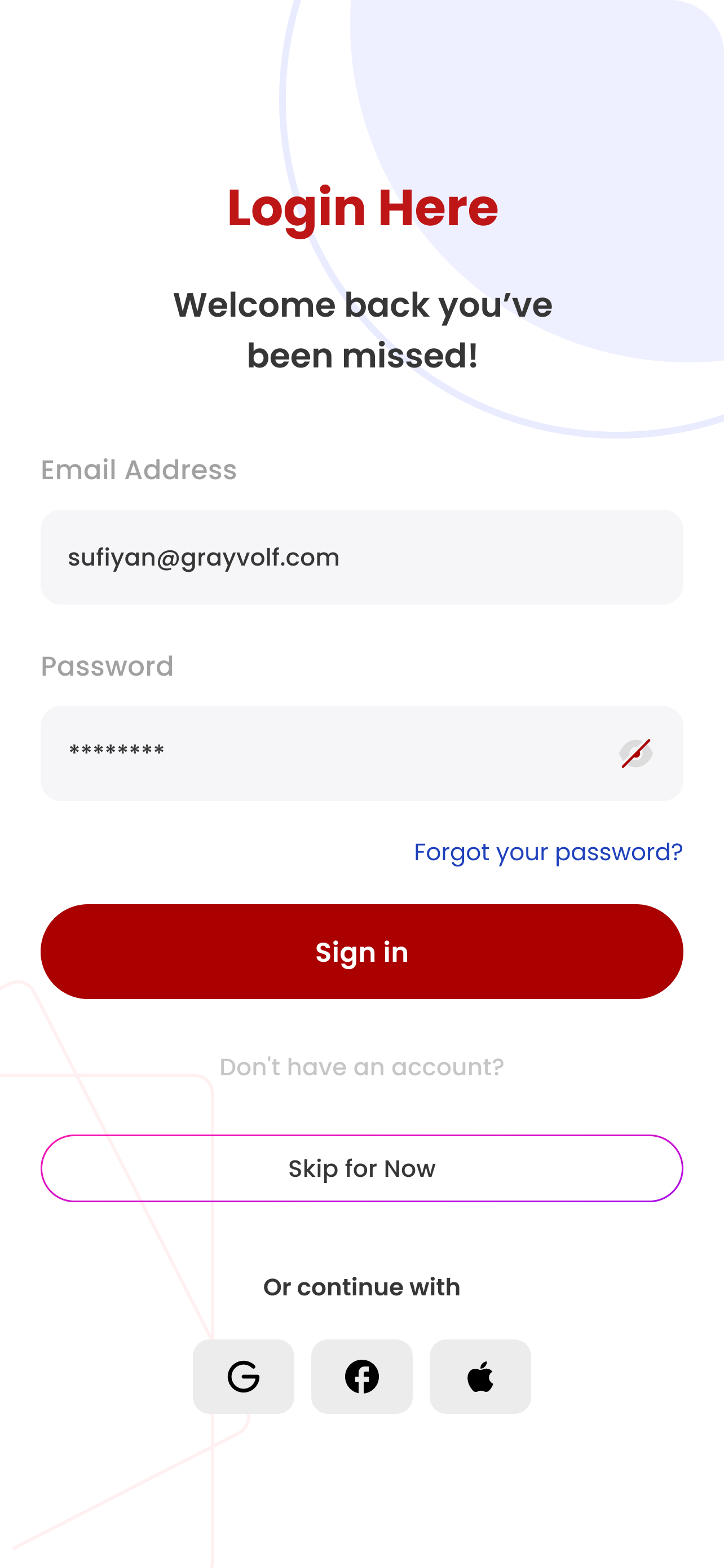 Example of Mobile App UI Design For Android & I Os