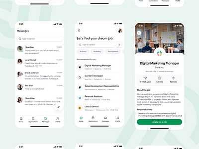 📱 Job Finder Mobile App – Modern UI Exploration app branding design illustration mobile app product design ui uidesign ux uxdesign