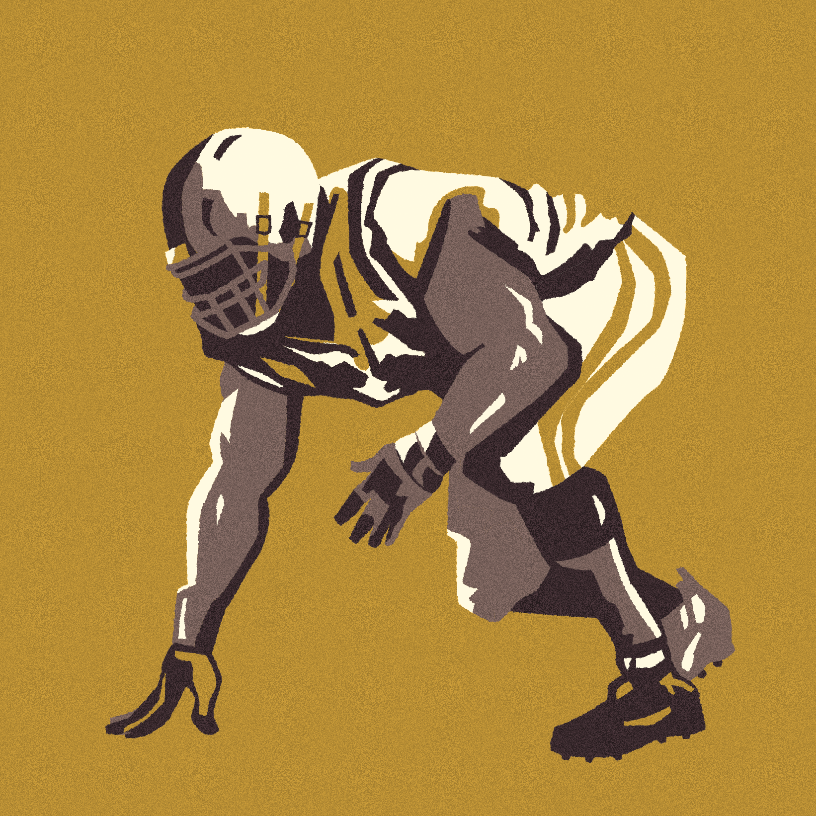 Vintage Style character design football graphic design helmet illustration lineman sports vintage