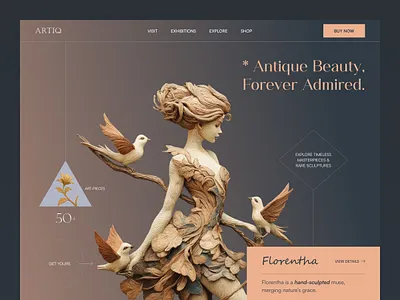 Website for a Art Pieces Ecommerce Platform ✦ Artiq design interface product service startup ui ux web website