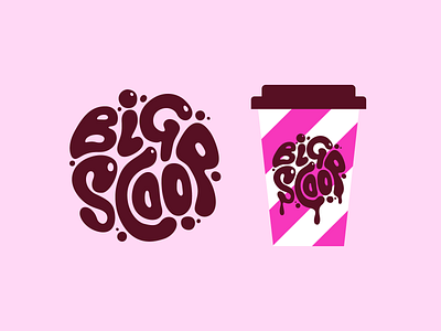 BigScoop Cup brand brand identity brand sign branding design graphic design graphics icon identity illustration illustrator logo logo type pink sign sweet vector