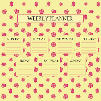 weekly planner graphic design