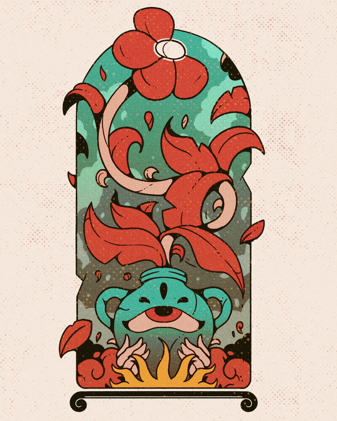 Portals abstract flower plants portal sun surreal tarot vase