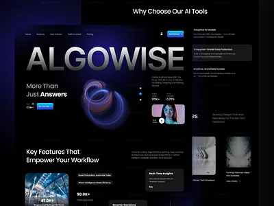 AI Tools Dark Futuristic Landing Page ai ai builder ai building ai chatbot ai web ai website ai website builder builder dark futuristic landing page modern ui uiux web web design website