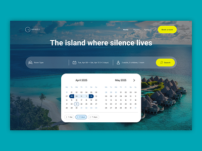 Hotel Booking UI for Tropical Resort bookingui hoteldesign travelui uxdesign uxui