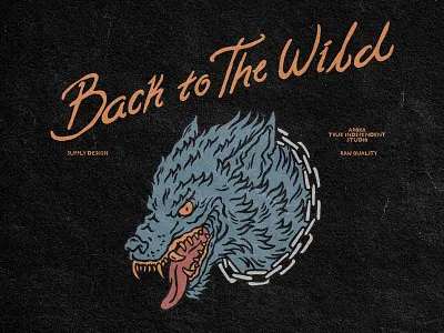 Back to The Wild badge badgedesign branding chain graphic design illustration logo vector vintage illustration wolf