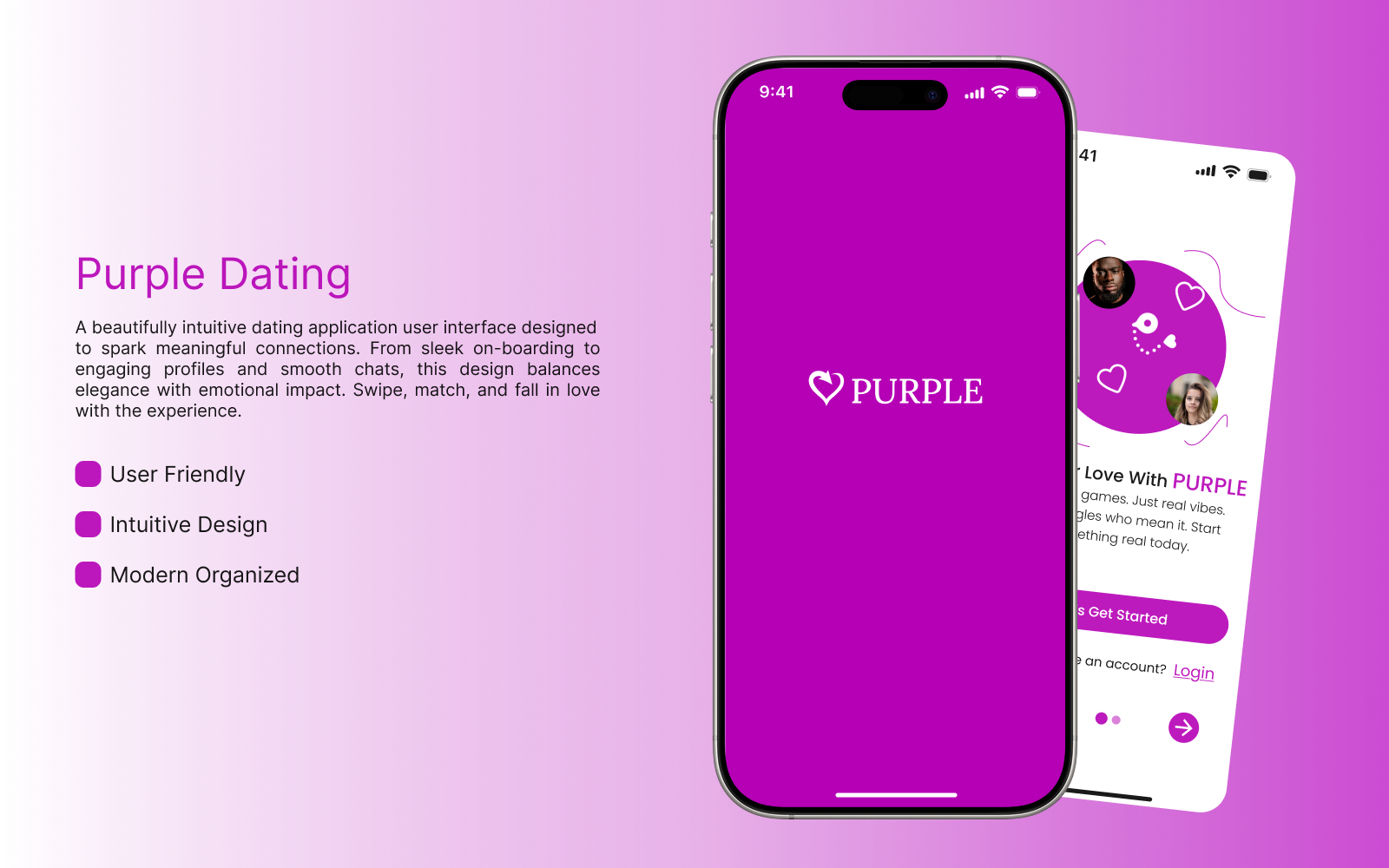 Purple 💜 Dating Mobile Application dating mobile application product design ui design uiux
