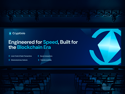 Cryptixio – Bold Billboard Design for a Next-Gen Blockchain block chain branding blockchain ui c crypto billboard crypto brand desgin crypto design crypto interface crypto landing page crypto website design ux for crypto web 3ux web desgin