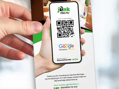 Junk Removal Service Google Review Request Flyer & Rack Card junk removal junk removal rack card junk removal rack card template rack card rack card design rack card template