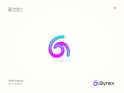 Gyrex - Abstract letter G logo abstract logo best logo branding business logo creative logo cutting edge design dynamic gyrex logo letter g logo letter mark logo logo mark marca marka modern logo spiral symbol tech technology