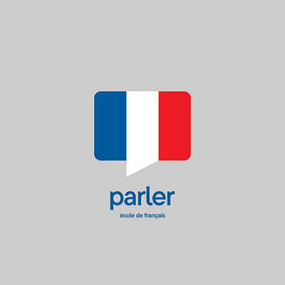 Parler - School of French bubble flag france language logo minimal speech talk