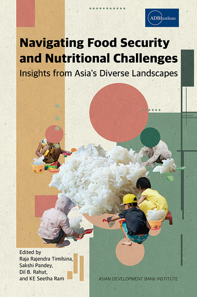 ADBI - ‘Navigating Food Security -’ Book cover design book cover collage cover design graphic design 그래픽디자인 꼴라주 꼴라쥬 북커버 커버디자인 콜라주 콜라쥬
