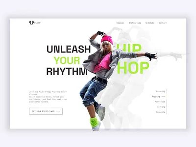 Hip-Hop Studio Hero – Neutral & Grounded conceptdesign dancestudio neutralpalette studiofeel uidesign urbanstyle webdesign