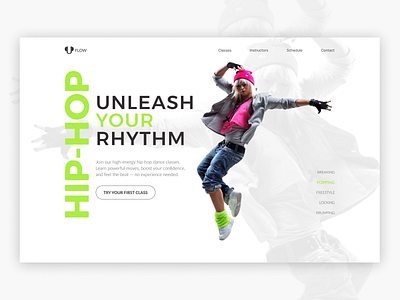 Hip-Hop Studio Hero – Light Energy Concept lighttheme modernvibes uidesign webdesign