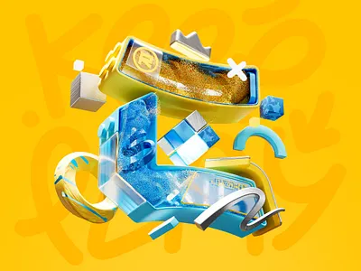 HYPERFORM / Letter "E" 3d graffiti illustration particles render