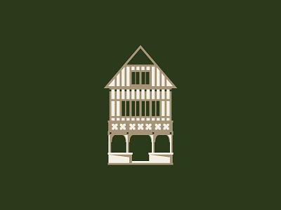 Tudor architecture building building illustration green structure tudor tudor style vector illustration