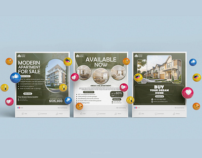 📌 Real Estate Social Media Post Design📌 adobe illustrator adobe photoshop advertising branding design graphic design graphic designer illustration lamia akter real estate real estate company social media post social media post design ui