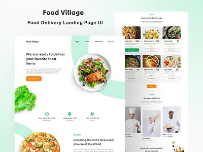 Food Delivery Landing Page UI Design food delivery food delivery app food delivery landing page food delivery website food ordering food ordering app food ordering website landing page landing page design restaurant app restaurant landing page website design