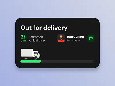Delivery Tracker Widget 3d arrival clean dailyui delivery design eta illustration minimal simple tracking truck ui ux