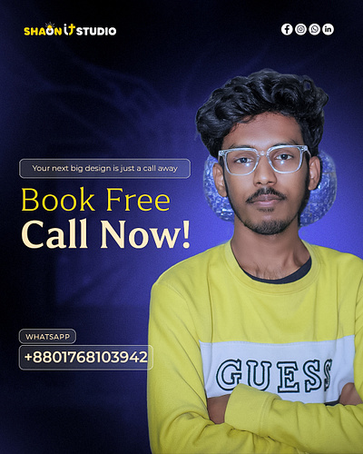 Book Free Call Now For Your Project banner designer freelancer graphic design shaon graphic shaon kumar sarkar shaon kumar sarker youtuber