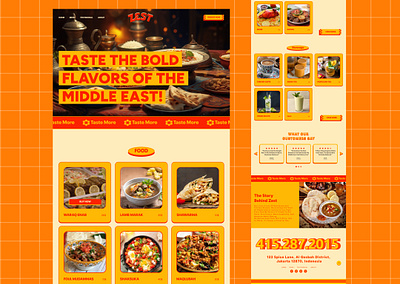 ZEST: Middle Eastern Restaurant Website arabian branding cafe colorful culinary food menu muslim orange red restaurant ui webdesign website yellow