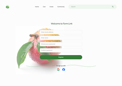 GROCERY SHOPPING SIGN UP PAGE delivery farm figma grocery registration shopping sign in sign up ui uiux web design website