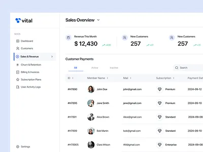 Saas Sales Dashboard Overview agency branding dashboard design saas ui ux