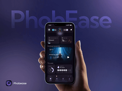 PhobEase - Therapeutic & gamified app app dark emotiondesign gamification health productdesign symbolicui ui uxdesign uxuidesign wellnessux
