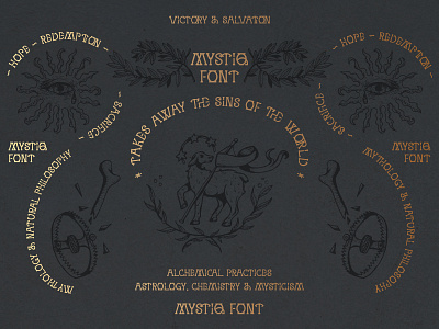 Mystiq mysterious and mesmirizing typeface alchemy blackwork design engrave engraving fat hamster font graphic design hand drawn illustration logo magic mysterious mystiq tattoo tattoo flash tattooing type typeface vector